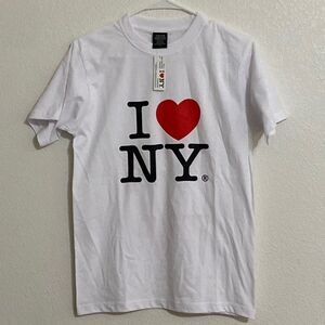 COTTON HERITAGE I Love New York White T Shirt Size S NWT